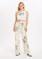 Viento claro wide leg jeans leopard, ecru, large