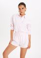 Fresca gestreepte short, lichtroze, large