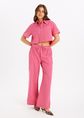 Brisa wijde broek gestreept, rose, large