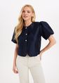 Luzca top met knopen, donkerblauw, large