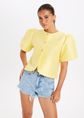 Luzca top met knopen, geel, large