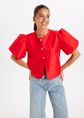 Luzca top met knopen, rood, large