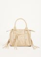 Bella handtas met franjes, beige, large