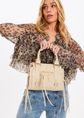 Bella handtas met franjes, beige, large
