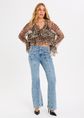 Estrella straight jeans met star, blauw, used middle, large