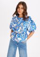 Lucca top met bloemen, blauw, large