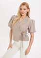 Amor blazer met korte pofmouw, taupe, large
