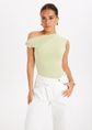 Manzana one shoulder top, groen, large