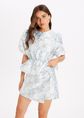 Lucca skort met bloemen, lichtblauw, large