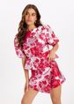 Lucca skort met bloemen, rood, large