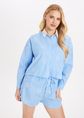 Loco gestreepte blouse met sterren, lichtblauw, large
