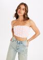 Flora bandeau top met bloemen, rose, large