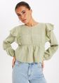 Amor top met lange mouwen, groen, large