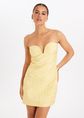 Cariño mini strapless jurk, geel, large