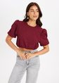 Ocaso top met bloemen, bordeaux, large