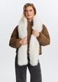 Faux fur sjaal, wit, off-white, large