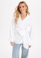 Luz blouse met strik, wit, large