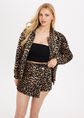 Leopardo bomberjack, bruin, large