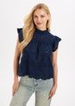 Casa broderie top, donkerblauw, large