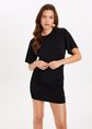 Chido mini jurk met schoudervullingen, zwart, large