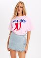 Chili hot life oversized t-shirt, middenroze, large