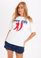 Chili hot life oversized t-shirt, wit, large