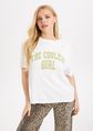 Chica t-shirt met grafisch print, wit, off-white, large