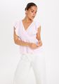 Doblada top met ruches, lichtroze, large