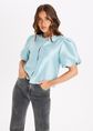 Globo top met pofmouwen, blauw, large