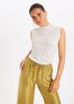 Encaje kanten top zonder mouwen, off-white gemêleerd, large