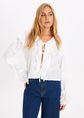 Bordado bloemen top, wit, large