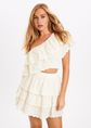Ondas mini rok met ruffles, wit, large