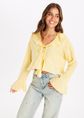 Lazo blouse met ruffles, lichtgeel, large