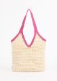 Ganchillo gehaakte tas, rose, large