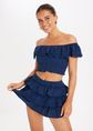 Calor ruffle skort, donkerblauw, large