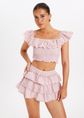 Calor off-shoulder top met ruffles, lichtroze, large