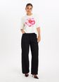 Encaje baggy jeans met kant, zwart, large