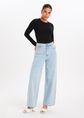 Brava wide leg jeans met studs, blauw, used light, large