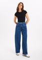 Brava wide leg jeans met studs, blauw, used middle, large