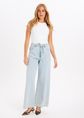 Ancha wide leg jeans met koord, blauw, used light, large