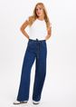 Ancha wide leg jeans met koord, blauw, used middle, large
