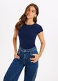 Básico t-shirt, donkerblauw, large