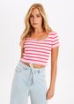 Risa gestreepte crop top, rose, large