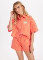 Luz gestreepte blouse , oranje, large