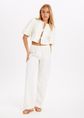 Oro gestreepte broek, wit, large