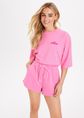 Star oversized t-shirt, rose, donker, large