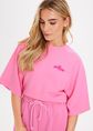 Star oversized t-shirt, rose, donker, large