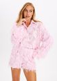 Sirena blouse met franjes, lichtroze, large