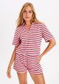 Isla gestreepte short, rose, zacht, large
