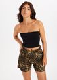 Depredador denim short met panterprint, meerkleurig, large